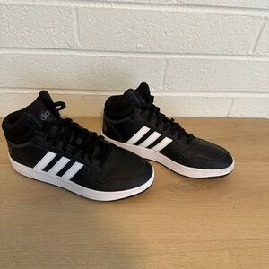 Adidas Men's Black Sneakers with White Stripes